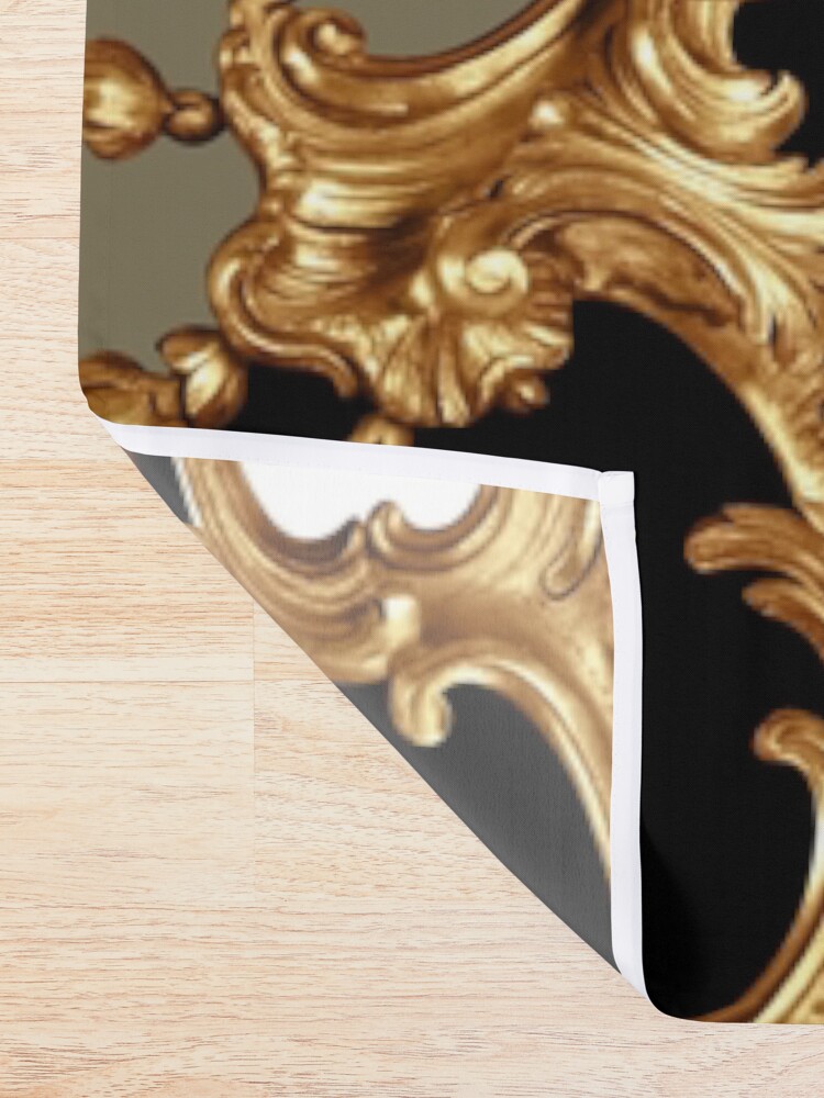 Alternate view of Golden ornamental baroque symmetrical Shower Curtain