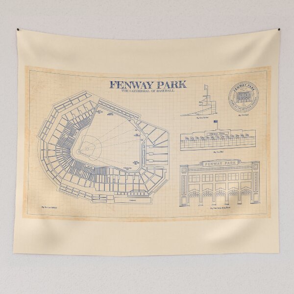 Item preview, Fenway Park. The Cathedral of Baseball (Old Blue Grid) designed and sold by BGALAXY.