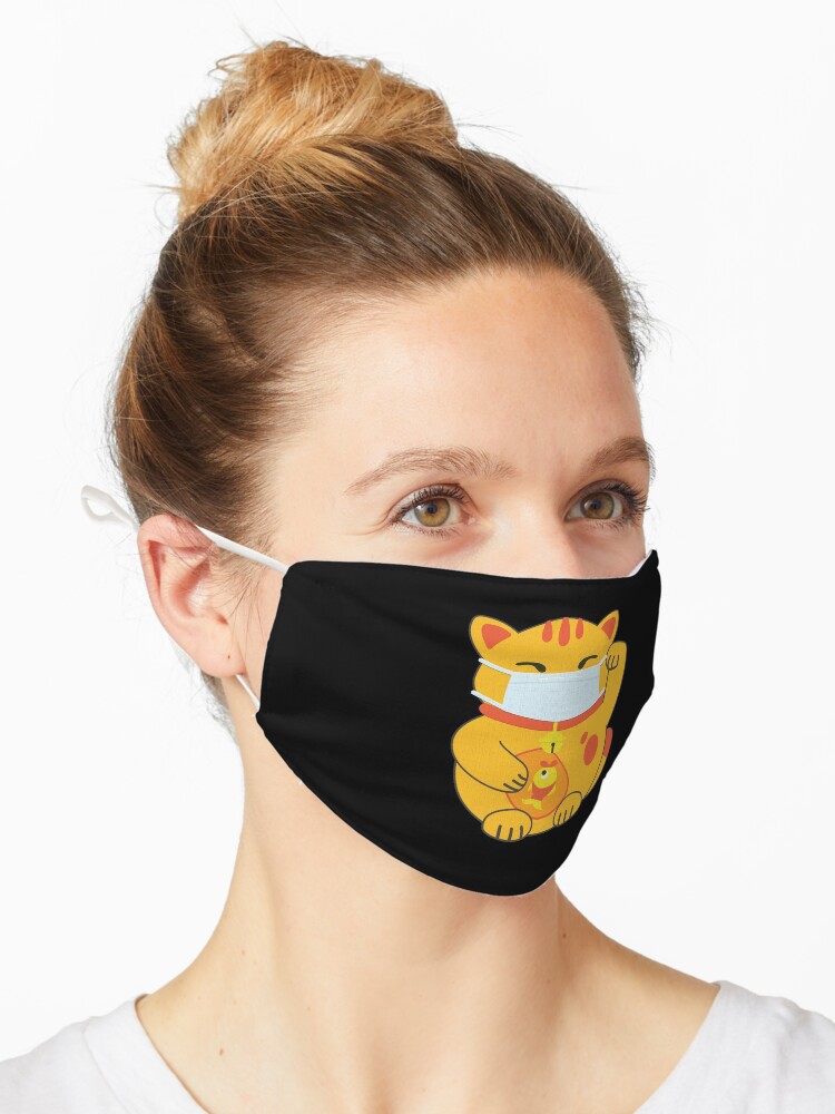 lucky cat face mask