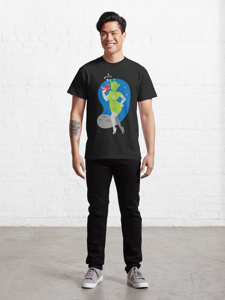 Thumbnail 3 of 7, Classic T-Shirt, Alien Girl designed and sold by penandkink.
