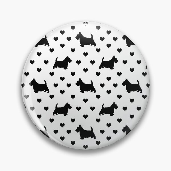 Item preview, Black Scottish Terriers (Scottie Dogs) & Hearts on White Background designed and sold by Karen McFarland.