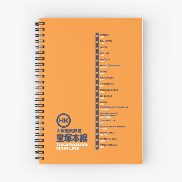 Item preview, Kyoto Osaka Takarazuka Line Train Station List Map Orange designed and sold by VoodooCircus.