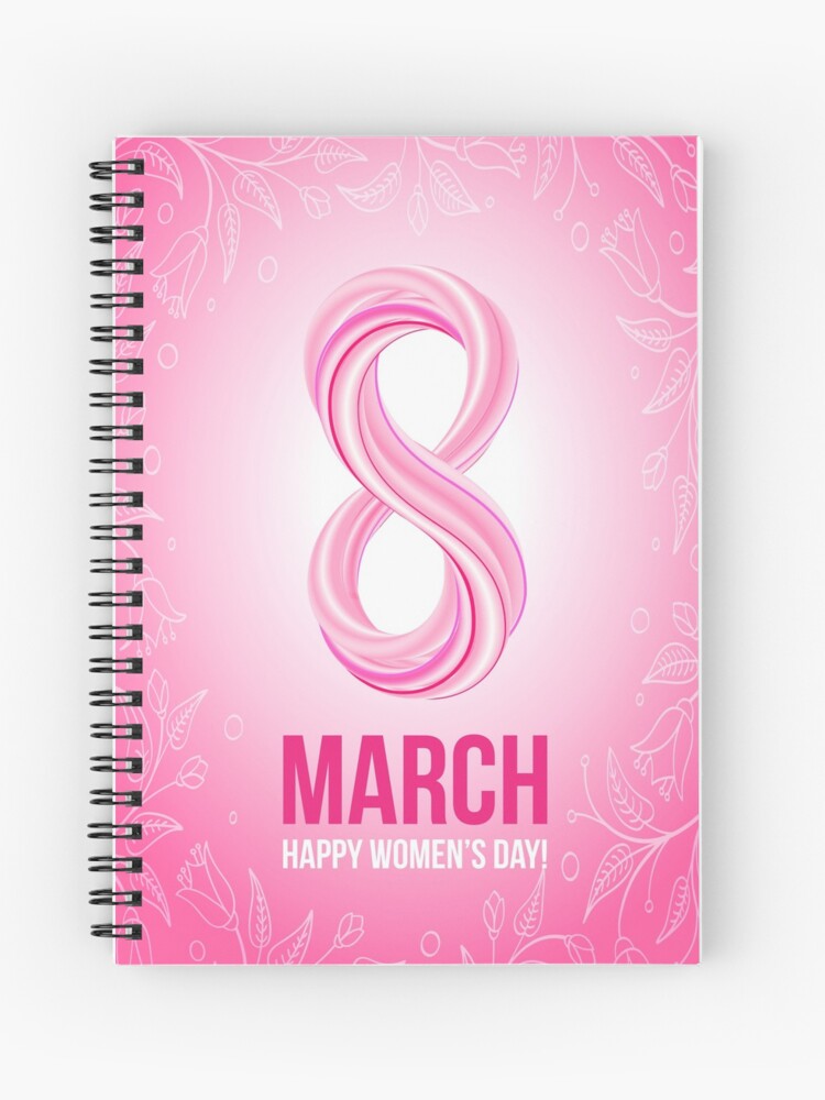 Cuaderno de espiral «Tarjeta de felicitación 8 de marzo, día de la mujer  feliz, 02» de Slanapotam | Redbubble