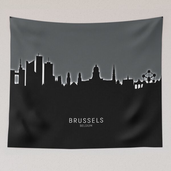 Item preview, Brussels Belgium Skyline designed and sold by ArtPrints.