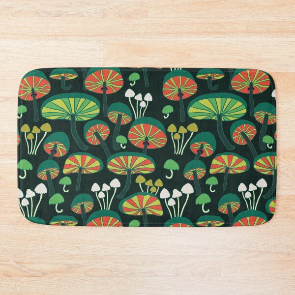 Item preview, Fireflies and colorful mushrooms at night designed and sold by colorofmagic.