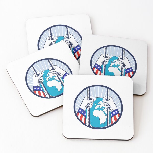 Item preview, America in Lockdown Isolated From World Woodcut designed and sold by patrimonio.