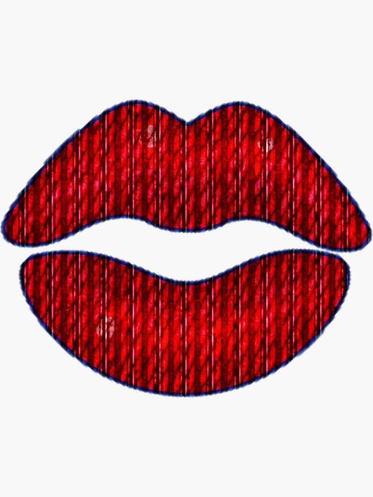 Thumbnail 3 of 3, Sticker, Red Lips (1) White Background designed and sold by Vk91.