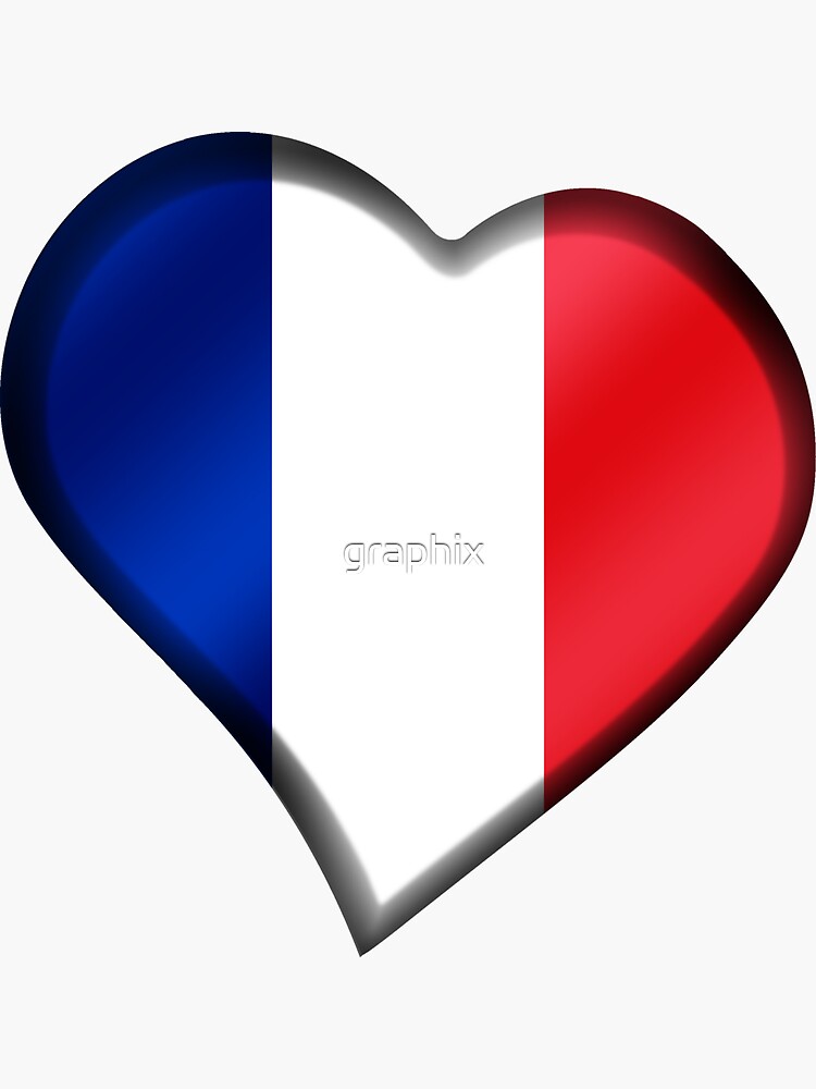 I Love France French Flag Heart' Sticker | Spreadshirt