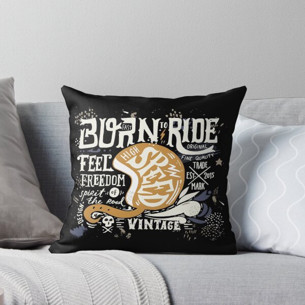 Born to ride Throw Pillow