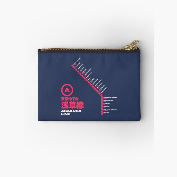 Item preview, Tokyo Asakusa Line Train Station List Map Navy designed and sold by VoodooCircus.