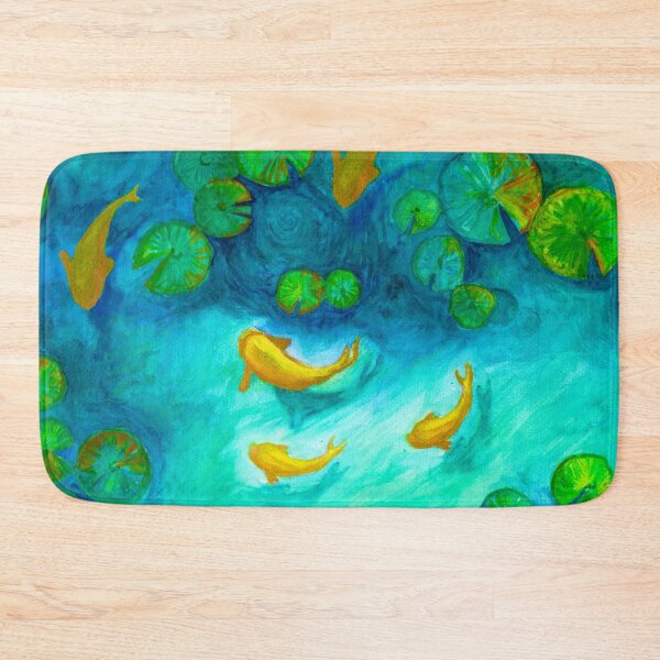 Item preview, Gold Kois and Water Lily Pads Watercolor Painting designed and sold by novea guzman.