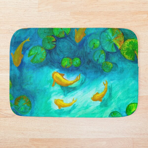 Item preview, Gold Kois and Water Lily Pads Watercolor Painting designed and sold by novea guzman.