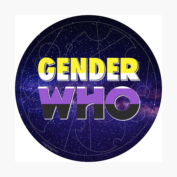 Item preview, Gender Who - Non-Binary (blue) designed and sold by gallifreystede.