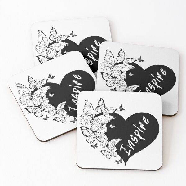 Item preview, Black and white heart butterflies with motivational message designed and sold by corner-shop.