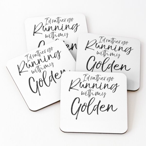 Item preview, I'd Rather Go Running with My Golden Dog Quote designed and sold by TNDesignStudio.