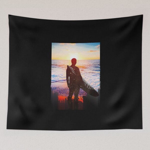 Item preview, Surfing sunset | red sun | sea | ocean | vintage designed and sold by Svinil.