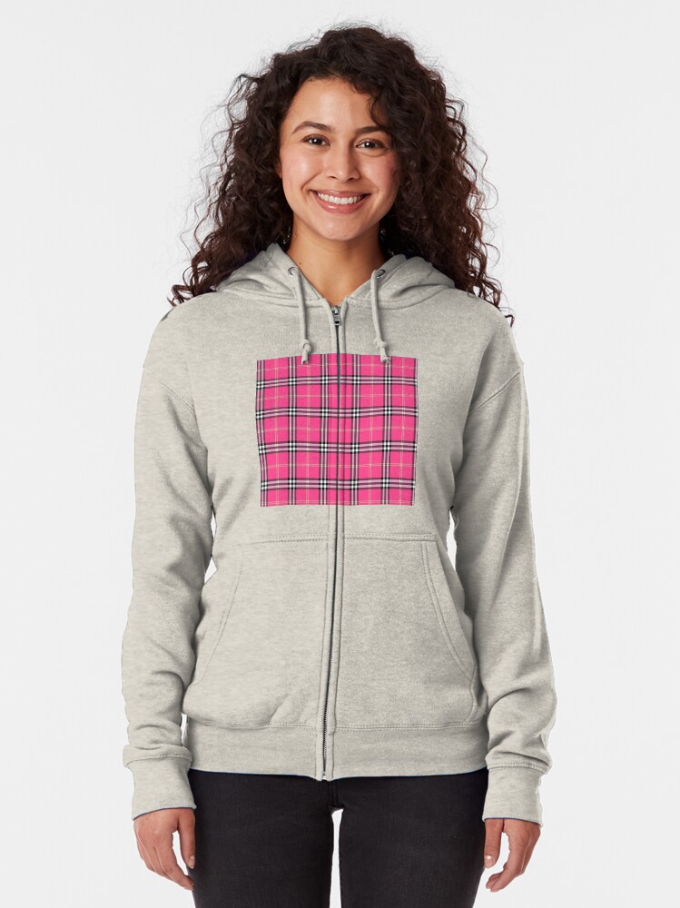 pink plaid hoodie