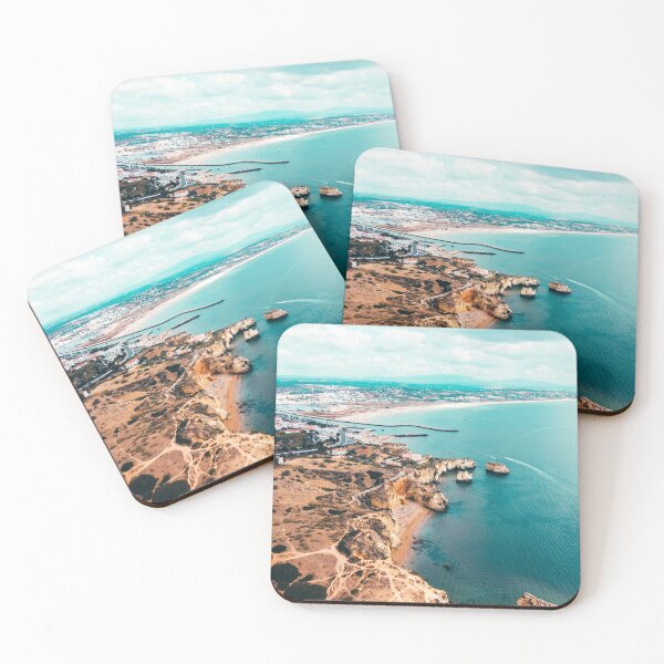 Item preview, Aerial Ocean, Aerial Beach Photography, Sea View Aerial Drone Photo, Lagos Algarve Portugal, Seascape Aqua Print designed and sold by radub85.