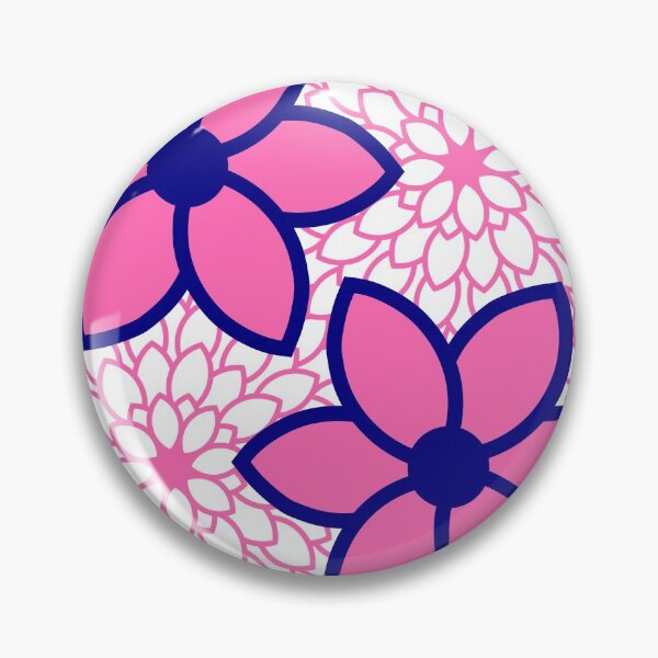 Item preview, Hot Pink and Navy Blue Modern Floral designed and sold by KarinaI.