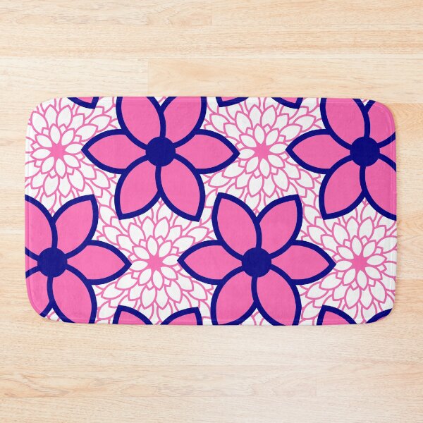 Item preview, Hot Pink and Navy Blue Modern Floral designed and sold by KarinaI.