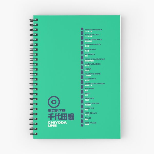 Item preview, Tokyo Chiyoda Line Train Station List Map Green designed and sold by VoodooCircus.