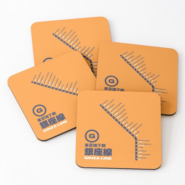 Item preview, Tokyo Ginza Line Train Station List Map Orange designed and sold by VoodooCircus.