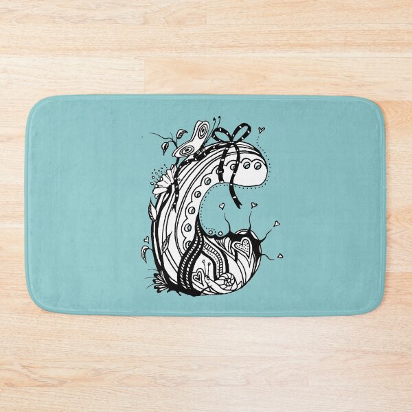 Item preview, The Letter C Alphabet Aussie Tangle in Black and White Transparent Background designed and sold by Heatherian.