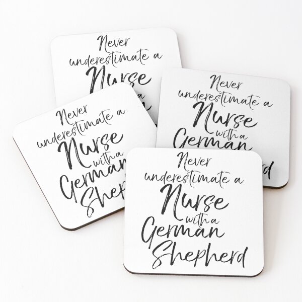 Item preview, Never Underestimate a Nurse with a German Shepherd Dog Quote designed and sold by TNDesignStudio.