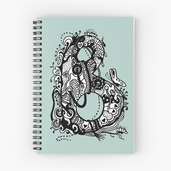 Item preview, The Letter B Alphabet Aussie Tangle in Black and White Transparent Background designed and sold by Heatherian.
