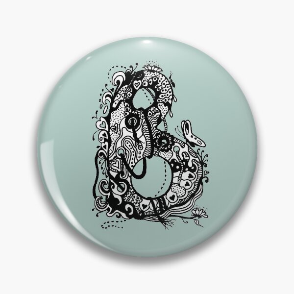 Item preview, The Letter B Alphabet Aussie Tangle in Black and White Transparent Background designed and sold by Heatherian.