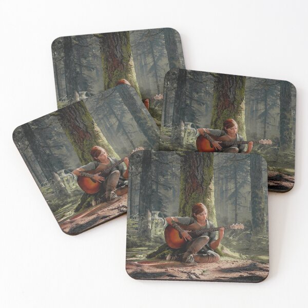 Ellie playing her guitar 4K | The Last of Us Part 2 Coasters (Set of 4)