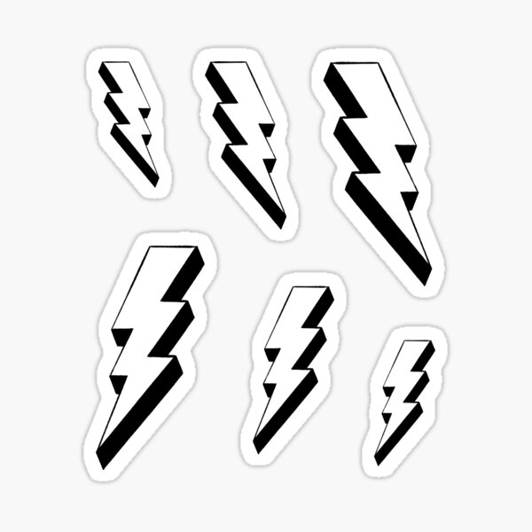Item preview, Black and White Lightning Bolt with Rough Edges designed and sold by MadoMade.
