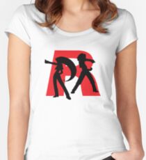 Team Rocket Line art Women's Fitted Scoop T-Shirt
