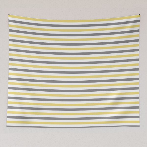 Item preview, Trendy Yellow And Gray Stripes Pattern designed and sold by semas.