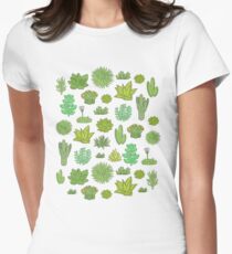 Sukkulenten Tailliertes T-Shirt