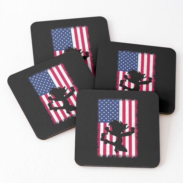 Item preview, Karate Kid Karate Fighter Boy Silhouette On American Flag Patriotic Gift designed and sold by FunnySunny T-Shirts.