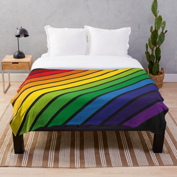 Item preview, Colorful Rainbow Diagonal Stripes with Black Background Design Pattern designed and sold by PrintAngels.