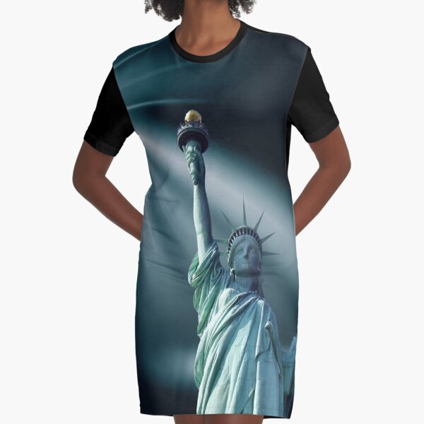 Statue of Liberty in the Spotlight Graphic T-Shirt Dress