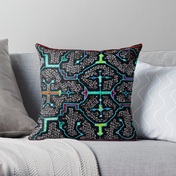 18 x 18 Square Cotton Accent Throw Pillow, Aztec Tribal Inspired Pattern, Trimmed Fringes, Multicolor Foundry Select