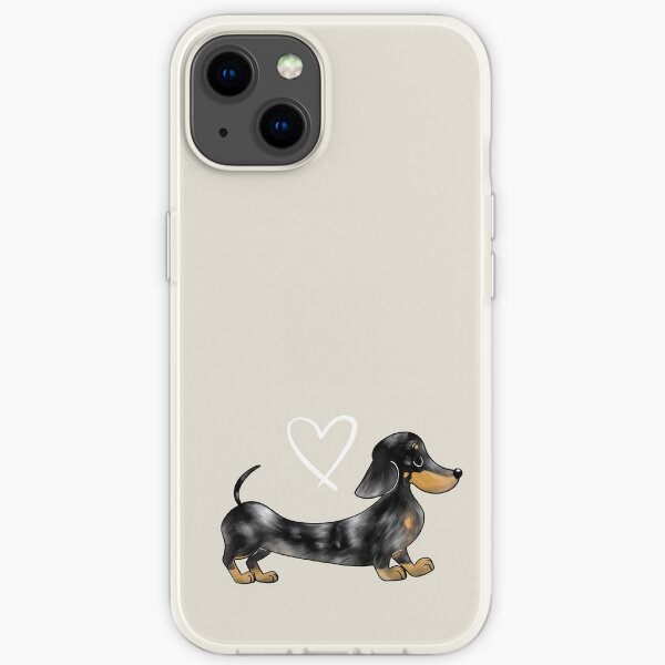 Dackel Schwarz und Tan Dapple Glattes Haar Wurst Hund iPhone Flexible Hülle