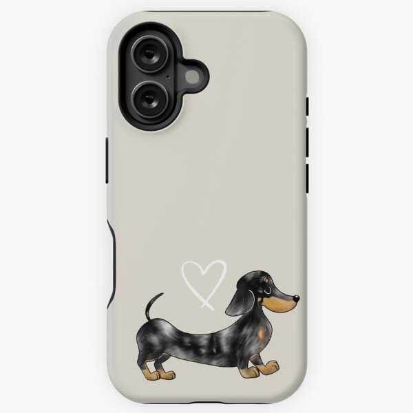 Item preview, Dachshund Black and Tan Dapple Smooth Hair Sausage Dog designed and sold by Laura Deakin Artist.