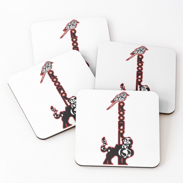 Item preview, Companions in Roar - Logoart with the word “Rooar” placed vertically on a feline's back and a bird on top decorated inside red stroke and beige filling.  designed and sold by BDLVandFriends.