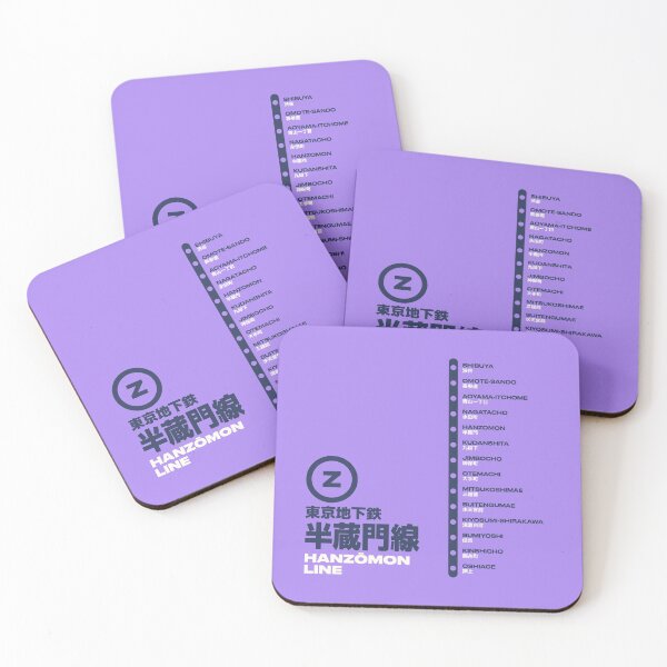 Item preview, Tokyo Hanzomon Line Train Station List Map Purple designed and sold by VoodooCircus.