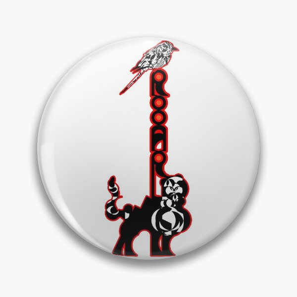 Item preview, Companions in Roar v6- Logoart with the word “Rooar” placed vertically on a feline's back and a bird on top decorated inside red stroke.  designed and sold by BDLVandFriends.