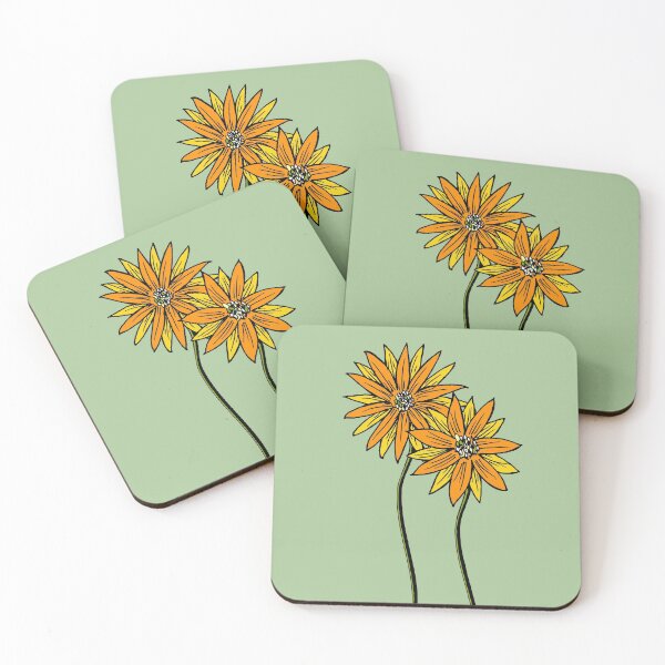 Item preview, Two Daisies Coloured Orange with Transparent Background designed and sold by Heatherian.