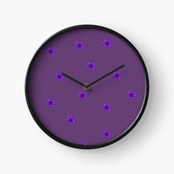 Psychedelic purple flower Clock