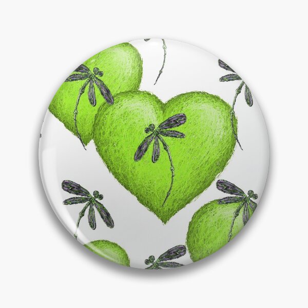 Item preview, Hearts & Dragonflies Luscious Lime designed and sold by lyndseyart.