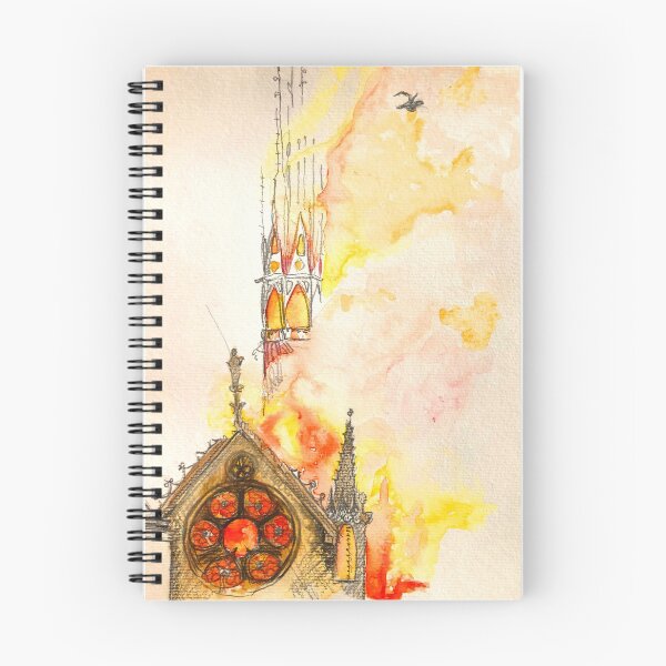 Item preview, A Lone Bird Flies Through the Flames of Notre Dame designed and sold by Janeclarbour.