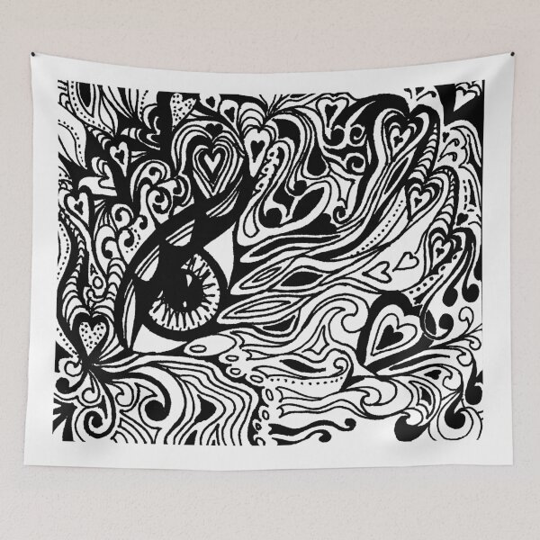 Item preview, I Have Got My Eye On You Miniature Tangle 14 Black designed and sold by Heatherian.