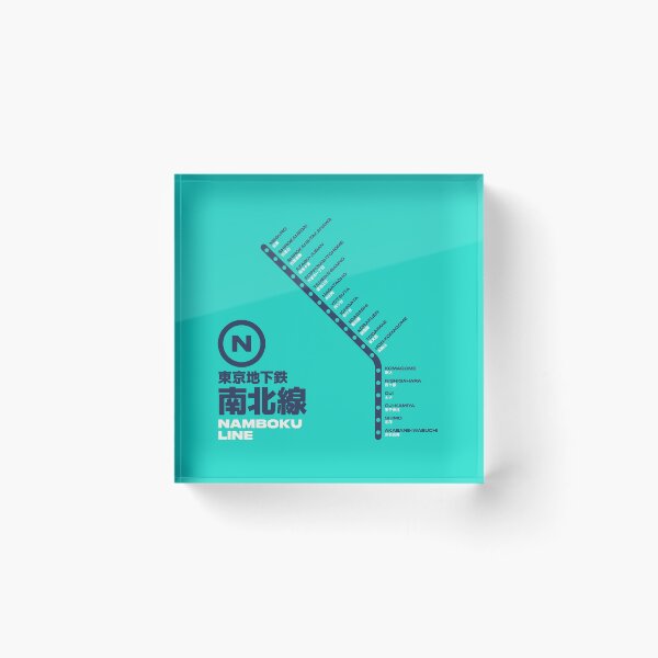 Item preview, Tokyo Namboku Line Train Station List Map Aqua designed and sold by VoodooCircus.